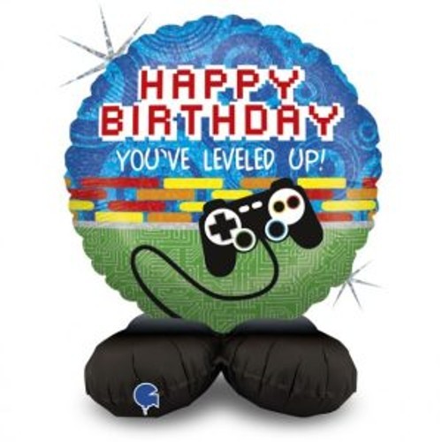Folieballon Happy Birthday - Game Controller Stand up (41cm)