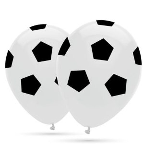 12 Voetbal Ballonnen (30 cm-niet gevuld))