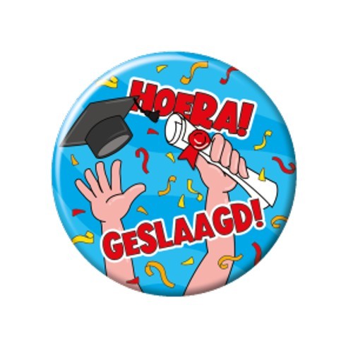 Button klein - School geslaagd cartoon