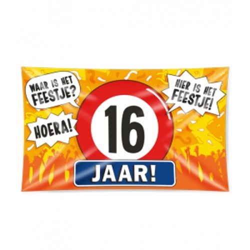 XXL Gevel vlag - 16 jaar