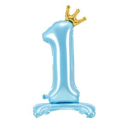 Folie ballon Cijfer 1 Stand Up BABY BLUE 81cm