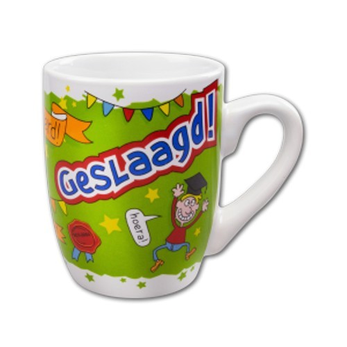 Cartoon mok - Geslaagd goed gedaan