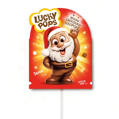 Promo lucky Pops Chocoladelolly Kerstman 20 g