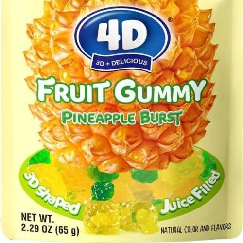 Amos 4d Fruit Gummy Burst Pineapple  65 g