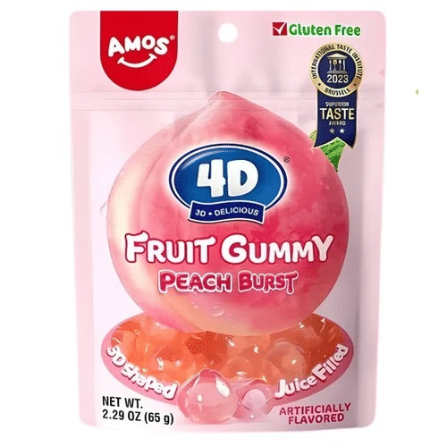 Amos 4d Fruit Gummy Peach Burst 65 g