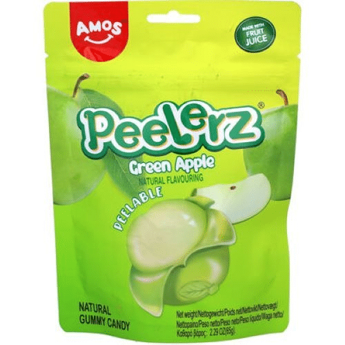 Amos Peelerz Gummy Candy Green Apple 65gr