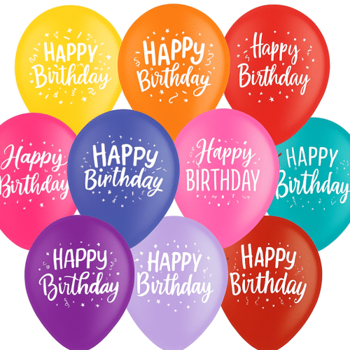 Assortiment Happy Birthday Latex Ballonnen  10 stuks (28 cm)