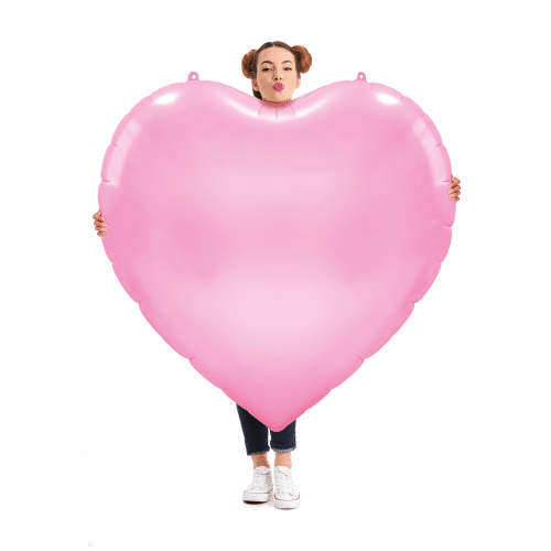 Foil Balloon Heartshape XXL 155cm  Roze