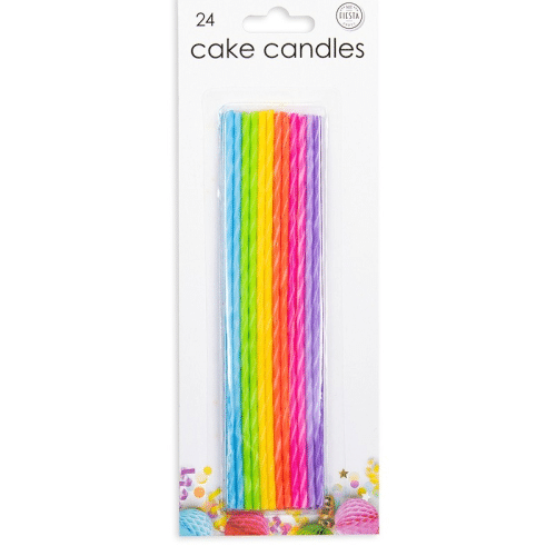 Gebakskaarsen Extra Lang Multicolour  Set van 24