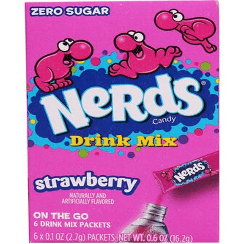 Actie 1 plus 1 nerds Drink Mix Strawberry (6x3gr)