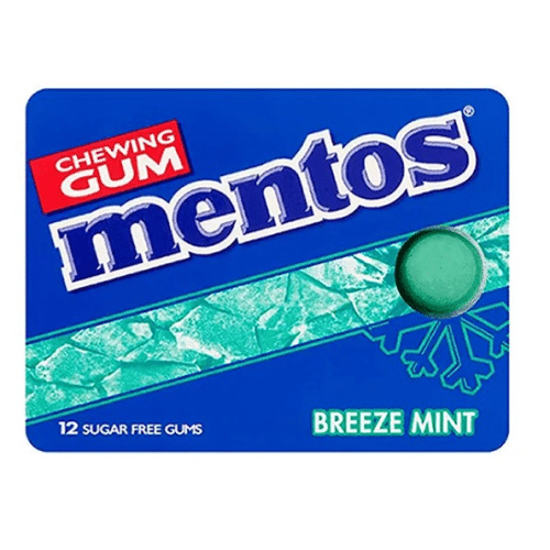 Mentos Gum Breeze Mint Blister 12 stuks