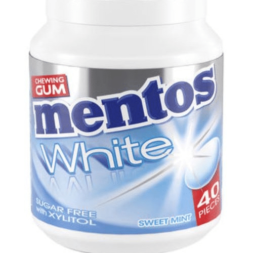 Mentos Gum White Sweet Mint Bottle 40 stuks