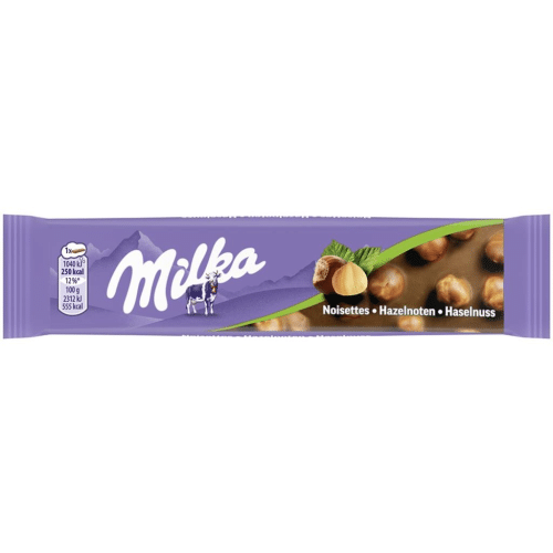 Milka Chocoladereep Hele Noten Melkchocolade 45g