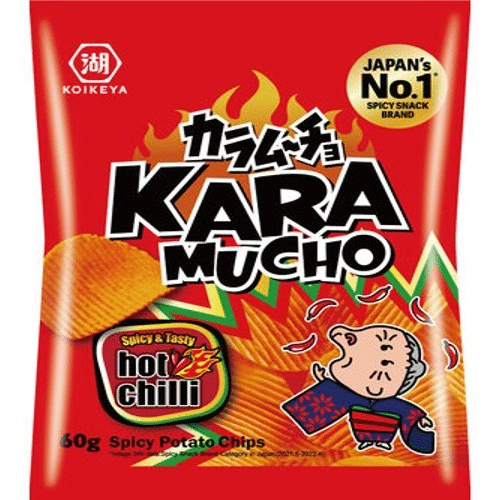 Kara Mucho Chips Hot Chilli Ridge Cut 60g