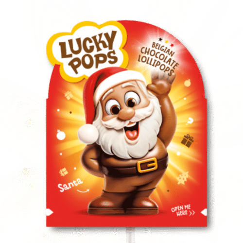 Promo lucky Pops Chocoladelolly Kerstman 20 g