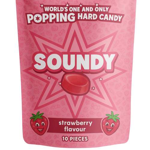 Promo  soundy Hard Popping Candy Aardbei (30g)