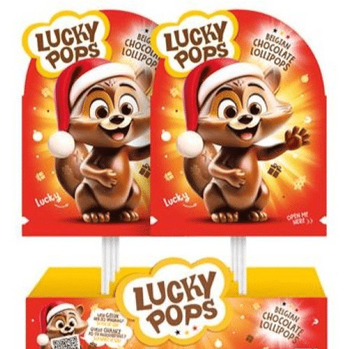 Promo lucky Pops Chocoladelolly Lucky Kerst 20 g