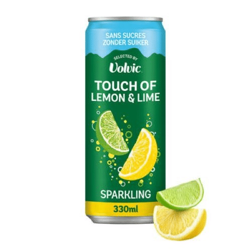 Volvic Touch Of Fruit Sparkling Lemon/Lime  Blik 33 cl