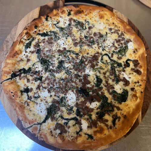 Pizza spinaci di capra