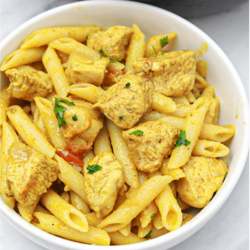 Pasta chicken curry