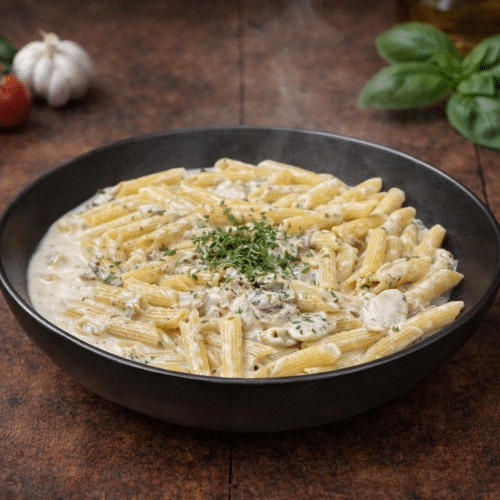 Pâtes crème champignons