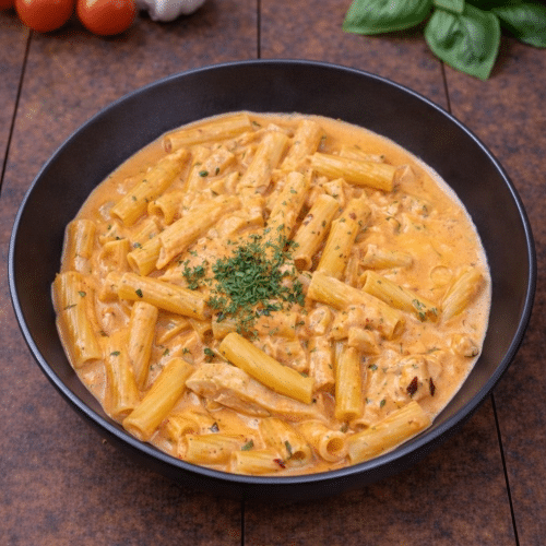 Pâtes crème tomate poulet