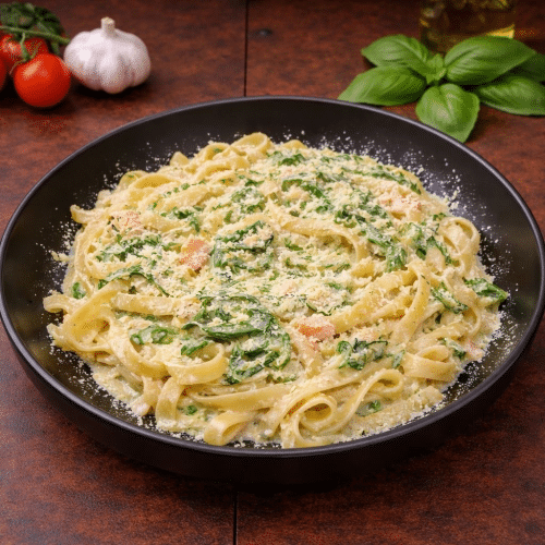 Pâtes saumon crème épinard