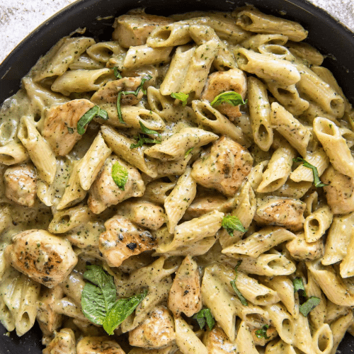 Penne pesto chicken
