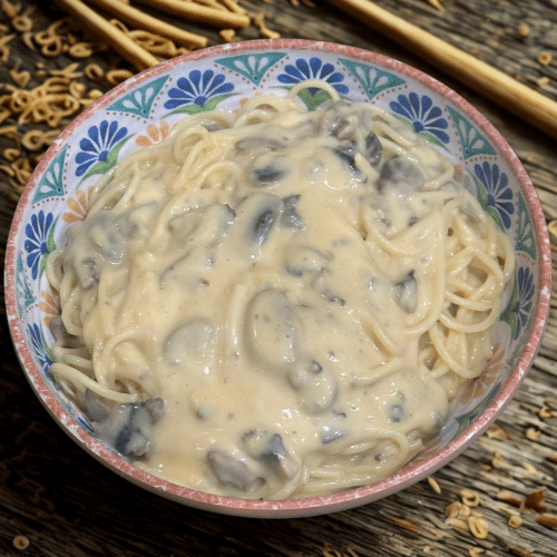 Spaghetti sauce champignons crème