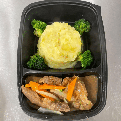 Entrecôte du cochon de lait des Ardennes et stoemp du jour