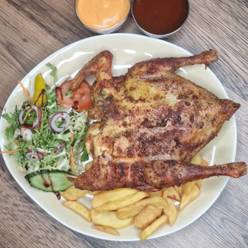 Gegrilde Coquelet op Houtskool