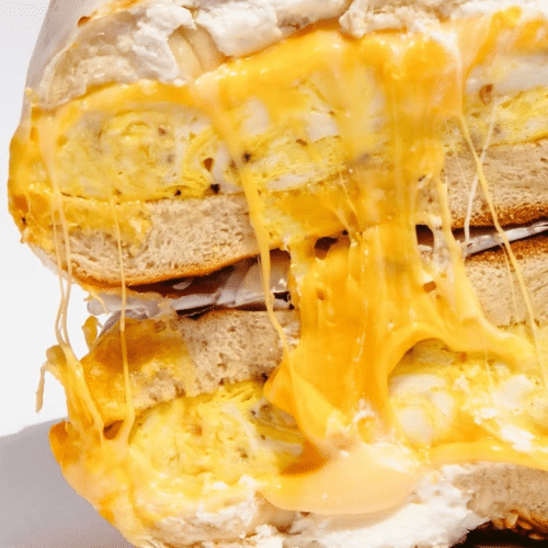 Bagel omelet cheese
