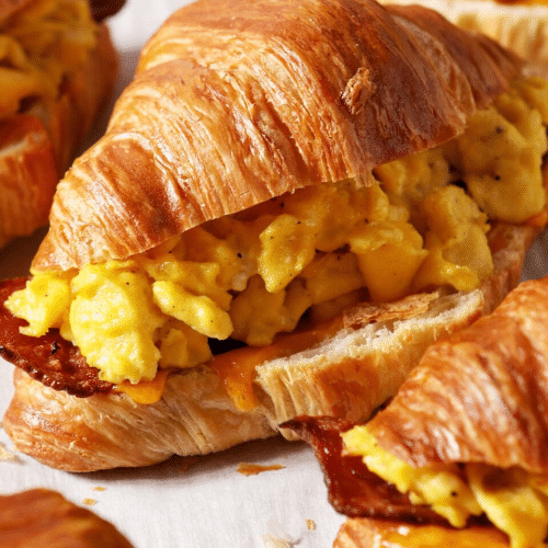 Croissant omelet smoky bacon