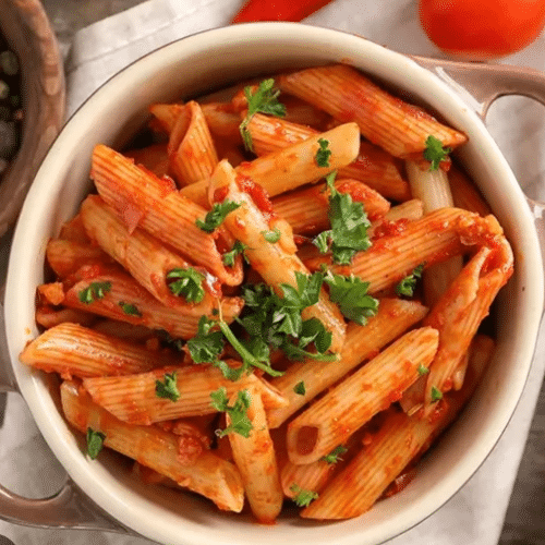Pâtes crème tomatée