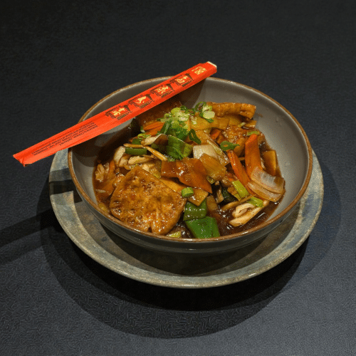 50. gewokte diverse groenten met tofu