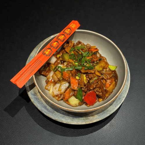 56. lamsvlees met zwarte bonensaus