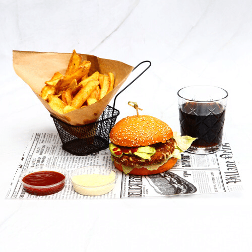 Vegan Avocado Burger Menu