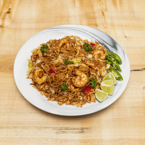 Nouilles sautées aux scampis