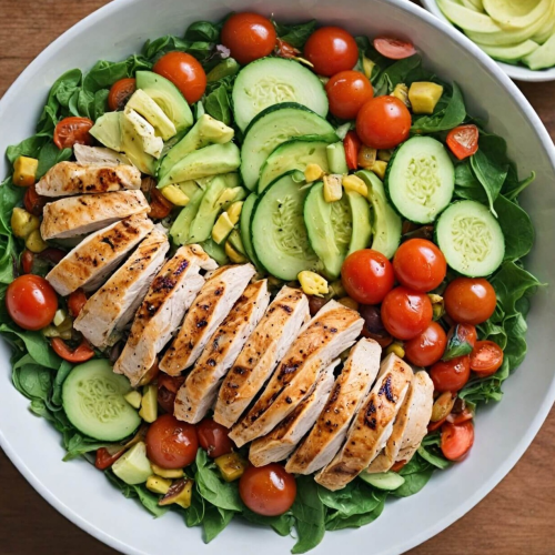 Salade mix met gegrilde kip