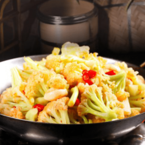 Droog gebakken bloemkool