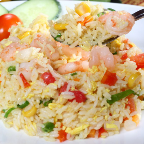 Nasi goreng met Chinese garnalen