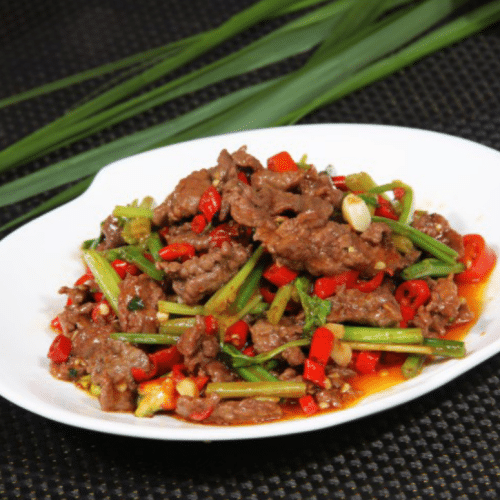 Rundvlees met pikante saus