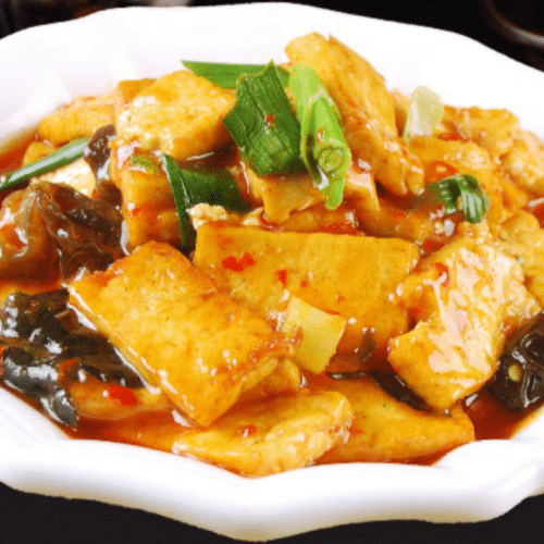 Tofu met yu sheng saus