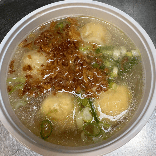 Potage wan-tan raviolis crevette