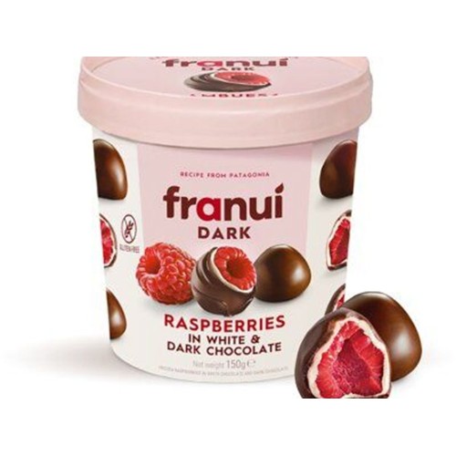 Franui Raspberries in white & dark chocolate