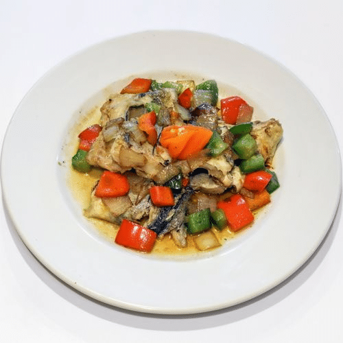 Poisson salé aux 3 poivrons