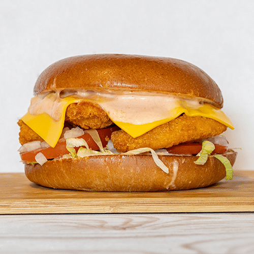 Pain brioché chicken burger