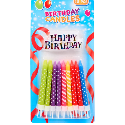 Bougies ď anniversaire & birthday candle 18pcs