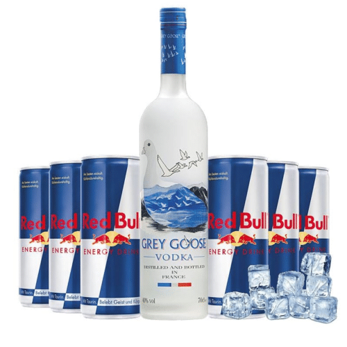 Grey goose 70cl x 6 red bull ice 2kg (pack)