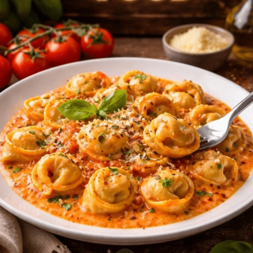 tortellini met tomatenroomsaus